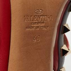 Pre Owned Valentino Multicolor Leather Rockstud Ankle Strap Pumps Size 40