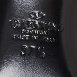 Pre Owned Valentino Beige Leather Rockstud Slingback Pumps Size 37.5