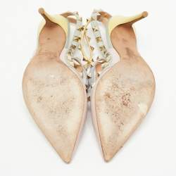 Pre Owned Valentino Multi Color Leather Rockstud  Strappy Pumps Size 38