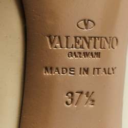 Pre Owned Valentino Cream Patent Leather Rockstud Pumps Size 37.5