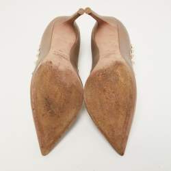 Pre Owned Valentino Metallic Bronze Leather Rockstud Pumps Size 39