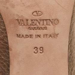 Pre Owned Valentino Metallic Bronze Leather Rockstud Pumps Size 39