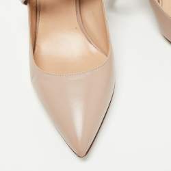 Pre Owned Valentino Dusty Pink Leather Rockstud Ankle Wrap Pointed Toe Pumps Size 37.5
