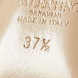 Pre Owned Valentino Dusty Pink Patent Leather Rockstud Ankle Strap Pumps Size 37.5