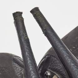 Pre Owned Valentino Black Leather Rolling Rockstud Ankle Strap Pumps Size 38