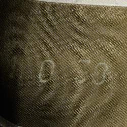 Pre Owned Valentino Black Camouflage Leather and Suede Rockstud Low Top Sneakers Size 38