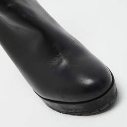 Pre Owned Valentino Black Leather Ankle Boots Size 40