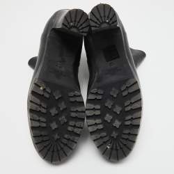 Pre Owned Valentino Black Leather Ankle Boots Size 40