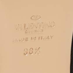 Pre Owned Valentino Black Suede Rockstud Ballet Flats Size 38.5