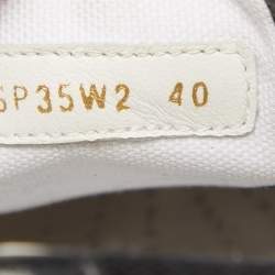 Pre Owned Valentino Black Suede and Canvas V Logo Low Top Sneakers Size 40