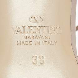 Pre Owned Valentino Black/Beige Leather Rockstud Pumps Size 38