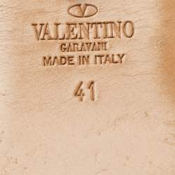 Pre Owned Valentino Beige Leather Love Latch Ballet Flats Size 41