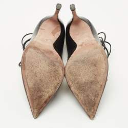 Pre Owned Valentino Black Leather Studded Accents Pumps Size 36.5