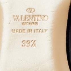 Pre Owned Valentino Black Patent Leather Rockstud Ballet Flats Size 39.5