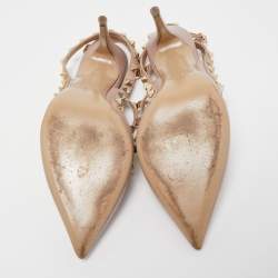 Pre Owned Valentino Dusty Pink Leather Rockstud Ankle Strap Pumps Size 37