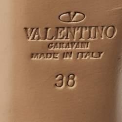 Pre Owned Valentino Black Leather Rockstud Pumps Size 38