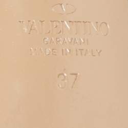 Pre Owned Valentino Black Leather Roman Stud Sandals Size 37