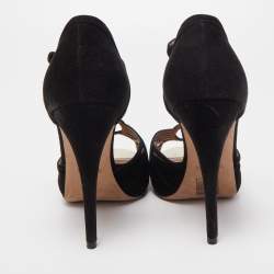 Valentino Black Suede Strappy Sandals Size 39 