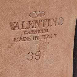 Pre Owned Valentino Black Suede Strappy Sandals Size 39 