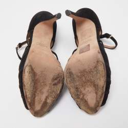 Valentino Black Suede Strappy Sandals Size 39 