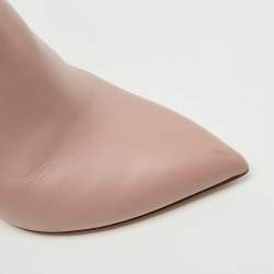 Pre Owned Valentino Pink Leather Rockstud Ankle Boots Size 38