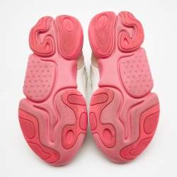 Pre Owned Valentino White Suede and Mesh Low Top Sneakers Size 39.5