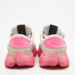 Pre Owned Valentino White Suede and Mesh Low Top Sneakers Size 39.5