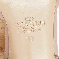 Pre Owned Valentino Green/Beige Patent and Leather Rockstud Pumps Size 39