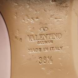 Pre Owned Valentino Pink Leather Rockstud Ballet Flats Size 38.5