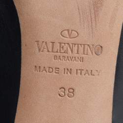 Pre Owned Valentino Black Leather Swirl Detail Pointed Toe Pumps Size 38