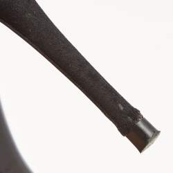 Pre Owned Valentino Black Satin Crystal Embellished Buckle Ankle Strap Sandals Size 37