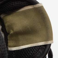 Pre Owned Valentino Black Lace,Suede and Leather Rockrunner Sneakers Size 38