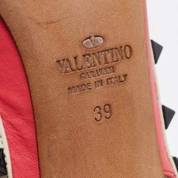 Pre Owned Valentino Multicolor Leather Rockstud Ankle Strap Pumps Size 39