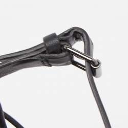 Pre Owned Valentino Black Leather Rockstud Ankle Strap Sandals Size 39