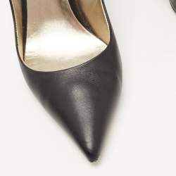 Pre Owned Valentino Black Leather Rockstud Pumps Size 38