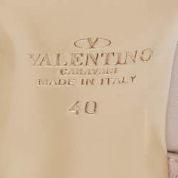 Pre Owned Valentino Blue/Beige Patent and Leather Rockstud Pumps Size 40