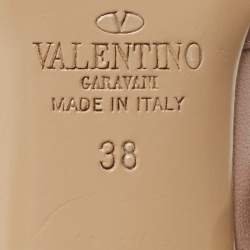 Pre Owned Valentino Pink Patent Leather Rockstud Ankle Strap Pumps Size 38