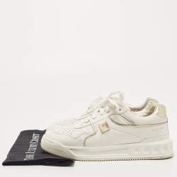 Pre Owned Valentino White Leather One Stud Sneakers Size 38