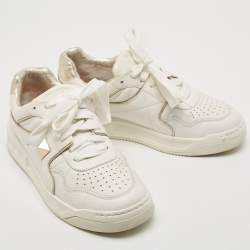 Pre Owned Valentino White Leather One Stud Sneakers Size 38