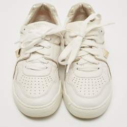 Pre Owned Valentino White Leather One Stud Sneakers Size 38