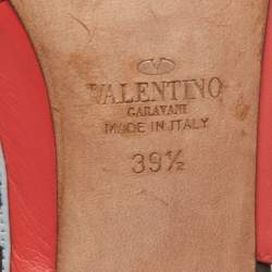 Pre Owned Valentino Multicolor Leather Rockstud Ankle Strap Pumps Size 39.5