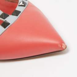 Pre Owned Valentino Multicolor Leather Rockstud Ankle Strap Pumps Size 39.5