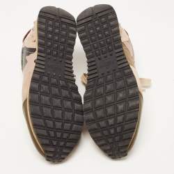 Pre Owned Valentino Multicolor Camo Print Canvas and Suede Rockrunner Sneakers Size 40