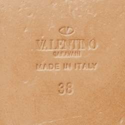 Pre Owned Valentino Black Leather Soul Rockstud Flat Mules Size 38