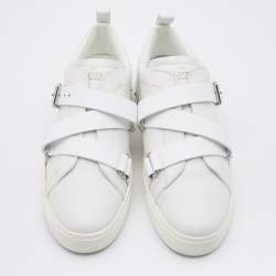 مملوكة مسبقًا حذاء رياضي فالنتينو روكستد جلد وردي/أبيض عنق منخفض مقاس 37.5