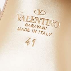 Pre Owned Valentino Pink Leather Rockstud Strappy Sandals Size 41