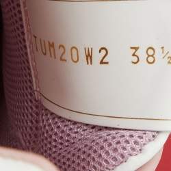 Pre Owned Valentino White/Pink Leather Backnet Sneakers Size 38.5