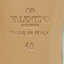 Pre Owned Valentino Light Blue Patent Leather Tan-Go Pumps Size 40