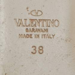 Pre Owned Valentino Black Patent and Leather Rockstud D'orsay Flats Size 38