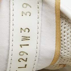 Pre Owned Valentino Two Tone Canvas and Leather Camustars Rockrunner Sneakers Size 39